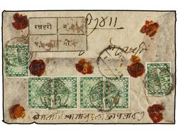 NEPAL. Mi.22 (6). 1910 (August). DHANKUTA To KATHMANDU. Registered Cover Franked With Six 4 Pice Green Stamps, Addressed - Autres & Non Classés