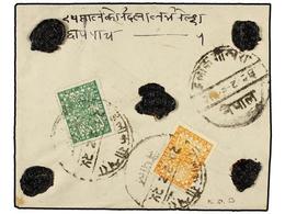 NEPAL. Envelope Franked With 24 P. Orange Of The 1935 Issue And 4 P. Green Of The 1941 Issue. - Autres & Non Classés