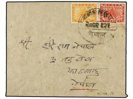 NEPAL. Mi.48, 50. Native Envelope Franked With 8 P. Red And 24 P. Orange Of The 1935 Issue. - Autres & Non Classés