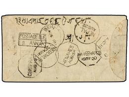 NEPAL. 1876 (18-8). BENARES (India) To KATHMANDU. Unfranked Cover With POSTAGE DUE/1 ANNA And NEPAL Arrival Handstamps. - Autres & Non Classés