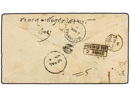 NEPAL. 1885 (Oct.). CALCUTTA To KATHMANDU. Unfranked Cover Addressed To The Maharaja Rana Udip Sing With NEPAL Datestamp - Autres & Non Classés