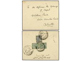 NEPAL. 1931. Envelope Sent To CALCUTTA Dressed To The Maharaja Of Nepal Sent By Indian Stamps Of 1/2 Anna Green (2) And - Autres & Non Classés