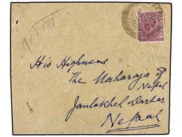 NEPAL. 1933 (5-10). KATHMANDU. Local Cover Franked With 1a. 3p. Indian Stamp Addressed To The Maharaja Of Nepal. - Autres & Non Classés