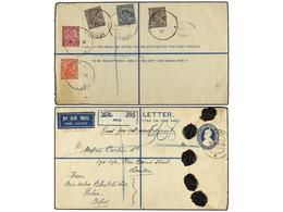 NEPAL. 1936 (15 Sept.). KATHMANDU To LONDON. Large Indian Registered Envelope Of 3 Annas Blue Uprated With 3p., 1a. (2), - Autres & Non Classés