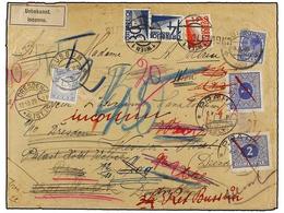 HOLANDA. 1929. Multiredirected Cover Franked With Netherlands, Austria And Czekoslovakia Stamps. Espectacular Trip. - Altri & Non Classificati