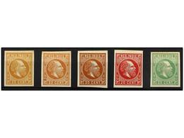 INDIA HOLANDESA. 1870-88. 20 Cents. COLOUR PLATE PROOFS. Lot Of 5 Imperforate Proof. Different Colours. - Other & Unclassified