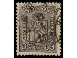° NORUEGA. Mi.13a. 1867. 3 Sk. Violet. Fine In Used. Michel.120€. - Other & Unclassified