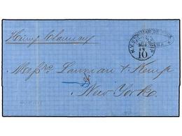 PANAMA. 1868 (3-Nov.). PANAMA A NEW YORK. Circulada Por El Correo US. Tasada A La Llegada Con 10 Ctvos. - Other & Unclassified