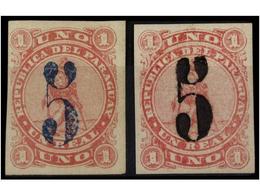 */(*) PARAGUAY. Sc.4 Y 5F. 1878. 5 S. 1 Peso. 2 Sellos Con Habilitacion En Azul Y Negro. - Other & Unclassified