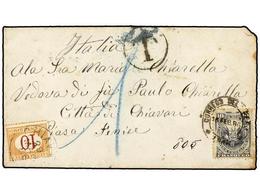 PERU. Sc.26. 1886. LIMA A ITALIA. 10 Ctvos. Gris, Tasada A La Llegada Con Sello Italiano De 10 Cts. - Autres & Non Classés