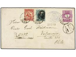 PERU. Yv.88, 103. 1895. LIMA A VALPARAISO. Entero Postal De 20 Ctvos. Lila Habilitado Para 1886 Con Franqueo Adicional D - Autres & Non Classés