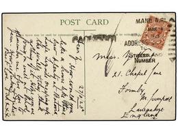 FILIPINAS. 1925. SINGAPOR Postcard Franked With GB. 1 1/2 P. Stamp With MANILA Cancel And PAQUEBOT Lineal Mark. - Otros & Sin Clasificación