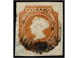 ° PORTUGAL. Af.1. 1853. 5 Reis Castaño. Muy Bonito Ejemplar. Cert. INEXFIP. Cat. 1.400€. - Altri & Non Classificati