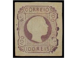 (*) PORTUGAL. Af.9. 1855. 100 Reis Lila. MAGNIFICO EJEMPLAR. Afinsa.1.320€. - Autres & Non Classés