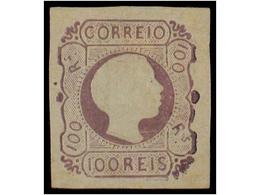 (*) PORTUGAL. Af.9. 1855. 100 Reis Lila. MAGNIFICO EJEMPLAR. Afinsa.1.320€. - Otros & Sin Clasificación