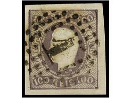 ° PORTUGAL. Af.25. 1866. 100 Reis Lila. MAGNÍFICO EJEMPLAR. Cat. 162€. - Otros & Sin Clasificación