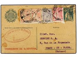 ANGOLA. 1931. BENGUELA A SUIZA. Entero Postal De 1 Ctvo. Verde Con Franqueo Adicional De 4 Cts. (2), 6 Cts. Y 80 Cts. - Autres & Non Classés