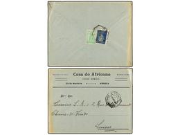 ANGOLA. 1933. MOSSAMEDES A SUIZA. 80 Cts. Verde Y Sello De 50 Cts. Azul De ASSISTENCIA De Uso Obligatorio Entre El 1 Y E - Otros & Sin Clasificación