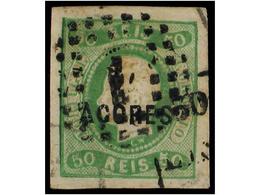 ° PORTUGAL: AZORES. Af.4. 1868. 50 Reis Verde. MAGNIFICO EJEMPLAR. Afinsa.211€. - Otros & Sin Clasificación