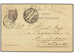 GUINEA PORTUGUESA. 1900. BOLAMA A HOLANDA. Entero Postal De 20 Reis Gris, Fechador De BOLAMA, Transito Y Llegada En El F - Otros & Sin Clasificación