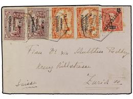 MOZAMBIQUE. 1915. LOURENÇO MARQUES A ZURICH. 25 Reis Y 1/2 Cts. S. 5 Reis (2) Y 1 Cto.  S. 10 Reis (2) Con Habilitacione - Andere & Zonder Classificatie