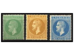 * RUMANIA. Mi.37, 38, 39. 1872. 3 Bani, 5 Bani And 10 Bani. Mint Original Gum. Michel.90€. - Autres & Non Classés