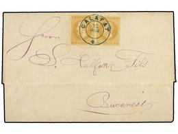 RUMANIA. Mi.38 (2). 1876. CALAFAT To BUCAREST. 5 Bani Bistre Pair, Tied By CALAFAT/* Cds. Vey Fine. - Other & Unclassified