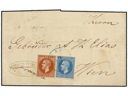 RUMANIA. Mi.39, 40. 1878. CALARASI To WIEN. 10 Bani Blue And 15 Bani Redbrown, Arrival On Back. - Otros & Sin Clasificación