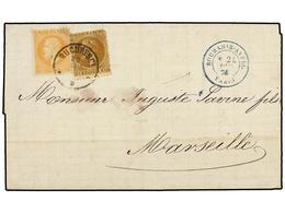 RUMANIA. Mi.41, 44. 1876. BUCAREST To MARSEILLE. 5 Bani Bistre And 25 Bani Orange, Mixed Franking With 1872 And 1876 Iss - Autres & Non Classés