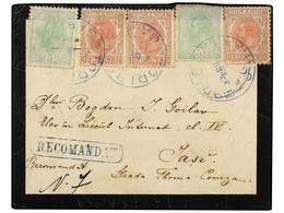 RUMANIA. Mi.132 (2), 133 (3). 1901. TODIRENI To JASSY. 5 Bani Green (2) And 10 Bani Rose (3), Tied With TODIRENI/GARA (R - Autres & Non Classés