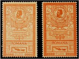 * RUMANIA. Mi.159 (2). 1903. 2 L. Orange And 2 L. Dark Orange. Original Gum. Michel.340€. - Autres & Non Classés