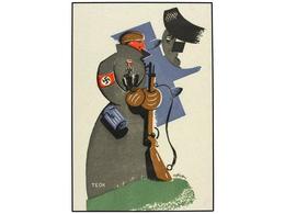 ESPAÑA GUERRA CIVIL. 1937. SERIE DE 10 TARJETAS Realizadas Por TEOK Con Caricaturas De Diversos Soldados Del Ejercito Na - Autres & Non Classés