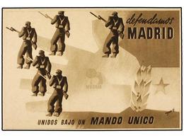 ESPAÑA GUERRA CIVIL. Tarjeta Postal ´DEFENDAMOS MADRID´ Editada Por La Junta Delegada De Defensa De Madrid. - Otros & Sin Clasificación