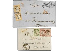 SUIZA. 1858-59. 2 Covers To FRANCE With 20 + 20 Rp. And 15+15+40 Rp. - Altri & Non Classificati
