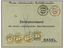 SUIZA. 1902. LES BOIS To BAJEL. 2 Rp. Yellow Brown, Taxed On Arrival With 1 Rp. (3) And 5 Rp. Green And Red Stamps. - Autres & Non Classés