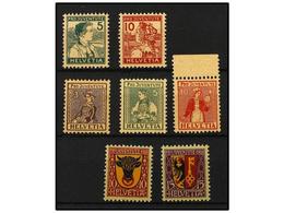 ** SUIZA. Yv.149/50, 154/56, 168/69. 1915-18. PRO JUVENTUTE. Complete Sets, Never Hinged. Yvert.259€. - Otros & Sin Clasificación