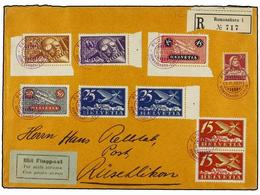 SUIZA. 1924 (9-VI). ROMANSHORN A ZURICH. Circulada Por Corre Aéreo. Espectacular Franqueo. - Other & Unclassified