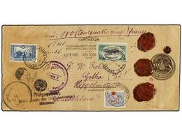 TURQUIA. 1916. CONSTANTINOPLE To GERMANY. Large Registered Envelope 1 Pi. Uprated By 1 P. And 2 P. - Autres & Non Classés