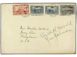 TURQUIA. 1921. CONSTANTINOPLE To U.S.A. 20 Pa., 1 Pi. (2) With Maritime Cancel U.S.S. ESCORPION/COS´PLE/TURKEY. - Andere & Zonder Classificatie