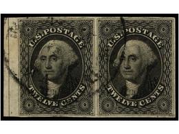 ° ESTADOS UNIDOS. Sc.17 (2). 12 Cts. Black. Horizontal Pair, Large Margins. Oustanding Quality. - Altri & Non Classificati