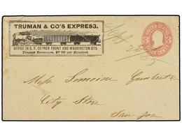 ESTADOS UNIDOS. 1865. Envelope To SAN JOSE (California). 3 Cts. Pink TRUMAN & CO´S EXPRESS (Prepaid Envelopes 7$ Per Hun - Otros & Sin Clasificación