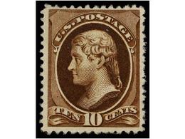 (*) ESTADOS UNIDOS. Sc.150. 1870-71. 10 Cents. Brown, Strong Colour, Without Gum, Well Centered. VERY FINE. Scott.850$. - Autres & Non Classés