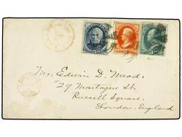 ESTADOS UNIDOS. Sc.158+178+179. 1876 (Sept. 4). Cover To LONDON At 10c. Rate Franked By 1873 3c. Blue Green, 1875 2c. Ve - Autres & Non Classés