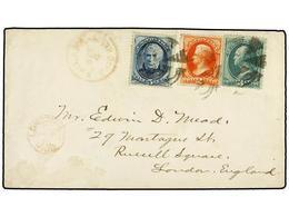 ESTADOS UNIDOS. Sc.158+178+179. 1876 (Sept. 4). Cover To LONDON At 10c. Rate Franked By 1873 3c. Blue Green, 1875 2c. Ve - Andere & Zonder Classificatie