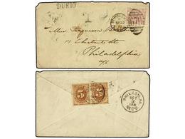 ESTADOS UNIDOS. 1879. ST. HELENS (Great Britain) To PHILADELPHIA. 2 1/2 D. Rose, Taxed On Arrival With U.S.A. 5 Cents Br - Autres & Non Classés
