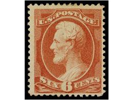 (*) ESTADOS UNIDOS. Sc.207a. 1881-82. 6 Cents. Deep Brown-red, Without Gum. FINE. Scott.170$. - Otros & Sin Clasificación