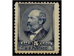 * ESTADOS UNIDOS. Sc.216. 1888. 5 Cents. Blue, Original Gum. VERY FINE. Scott.250$. - Otros & Sin Clasificación