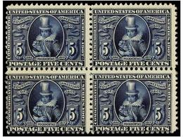 ** ESTADOS UNIDOS. Sc.330 (4). 1907. 5 Cts. Blue, Block Of Four, Normal Centering, Never Hinged. Scott.1.300$. - Autres & Non Classés