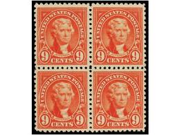 ** ESTADOS UNIDOS. Sc.561 (4). 1923. 9 Cents. Rose. Block Of Four, Very Well Centered, Never Hinged. Scott.112$. - Autres & Non Classés