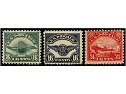 * ESTADOS UNIDOS. Sc.C4/6. 1923. Complete Set, Hinged. Scott.176$. - Autres & Non Classés